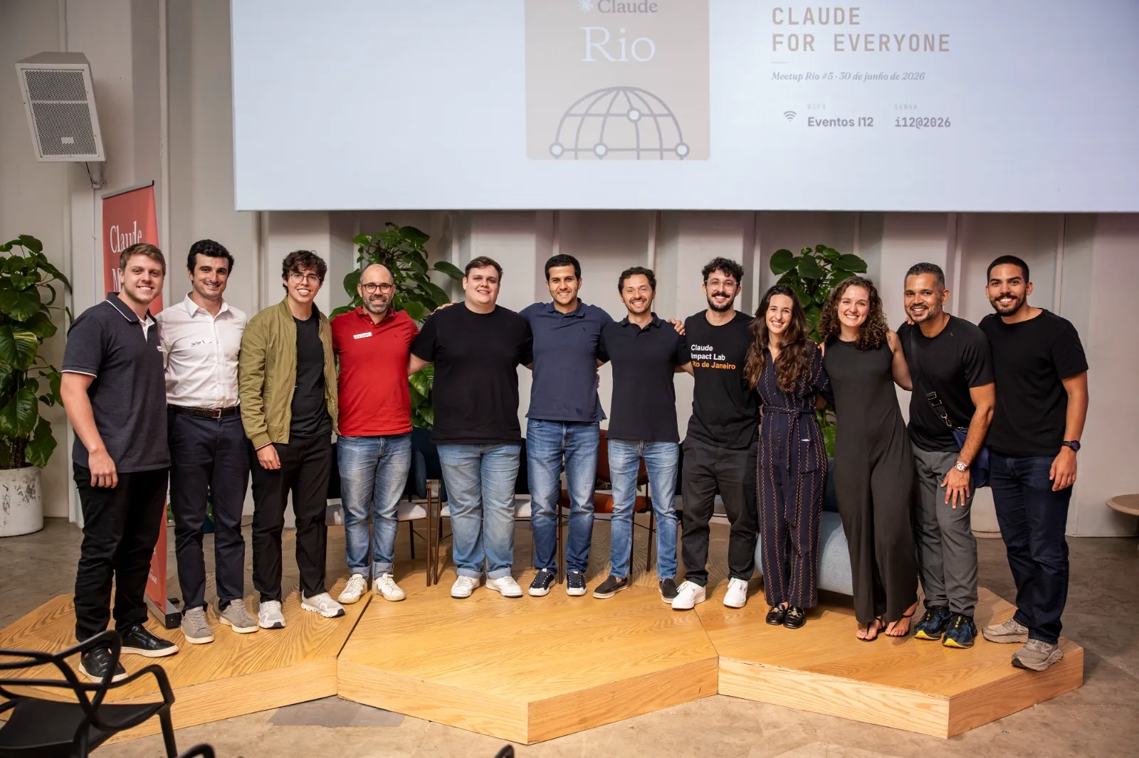 Participantes do Claude Meetup Rio número 5, encontro da comunidade Claude e Anthropic no Brasil, junho de 2026